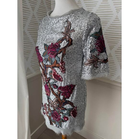 Zara XS Silver Sequin Embroidered Mini Dress ASO Alexis Rose in Schitt's Creek - Picture 5 of 10